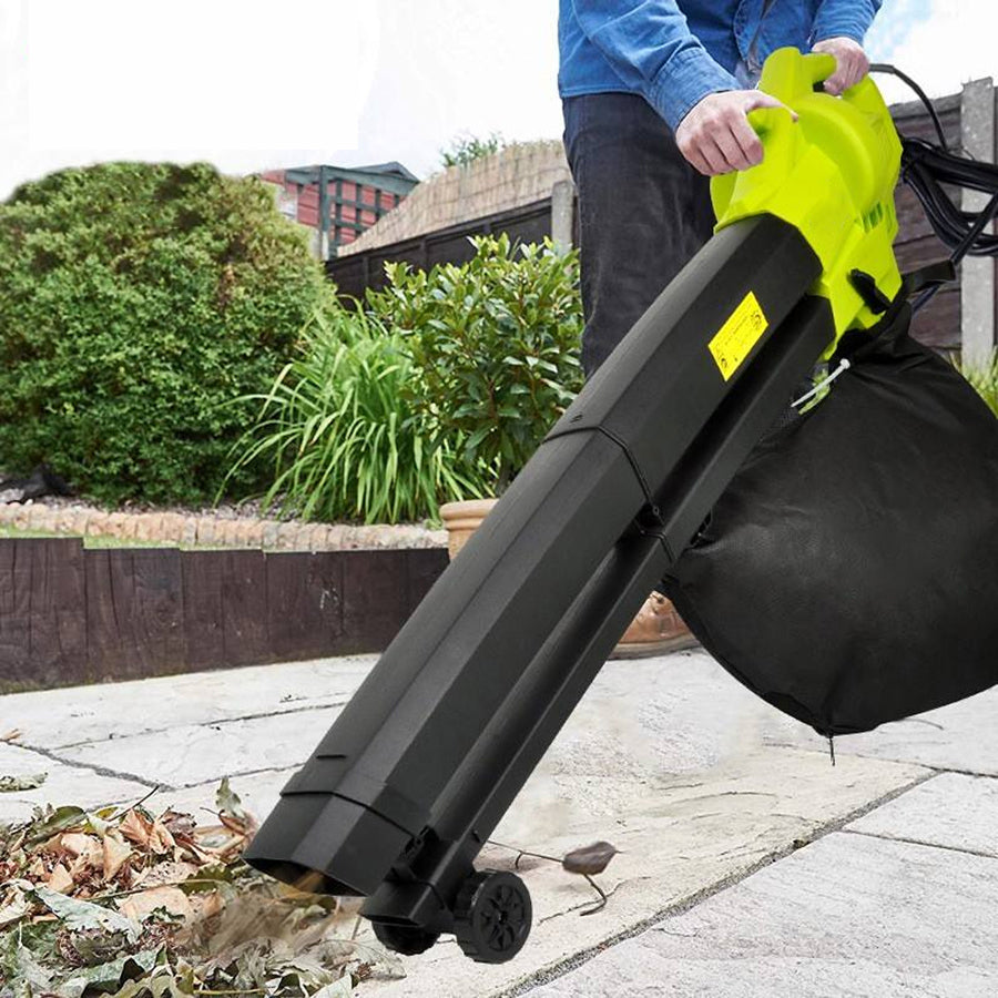 Electric Leaf Blower Vacuum Mulcher 3-in-1 3000W 35L Collection Bag with Wheels Garden Tool Leaf Cleaner | Sansoti