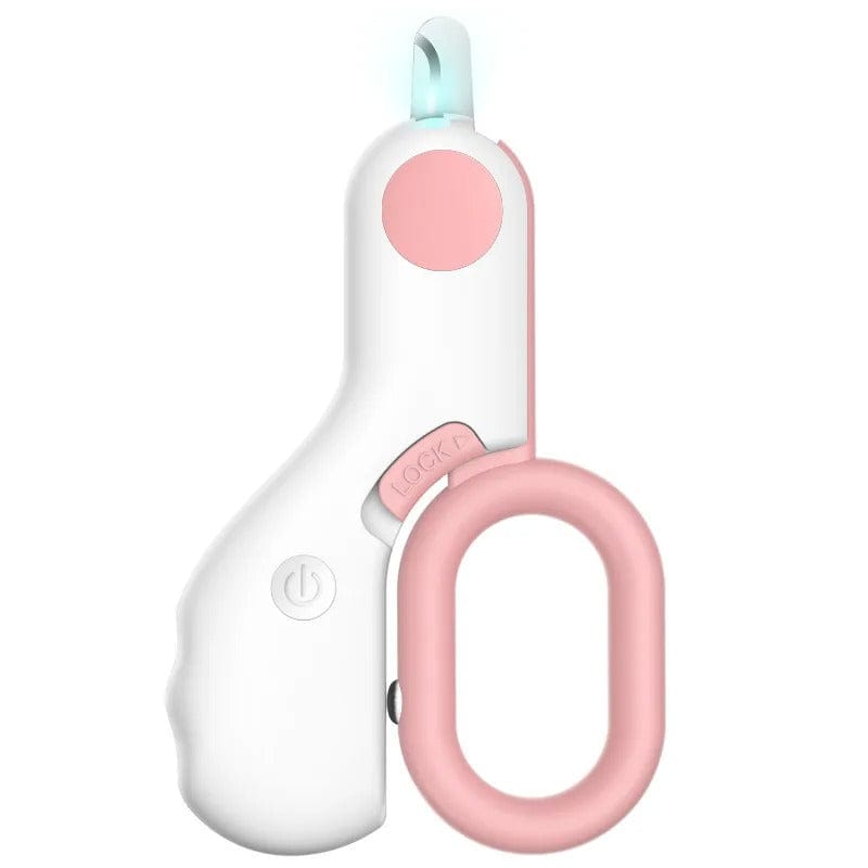 Pet Nail Scissors LED Plastic Pink Blue Dog Cat Nail Clipper with Light Safe Trimming Care | Sansoti