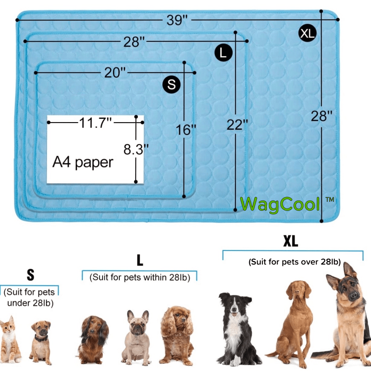Cooling Mat for Dogs and Pets Cooling Cushion Ice Silk Washable Summer Comfort Mat Indoor Outdoor Cooling Cool | Sansoti