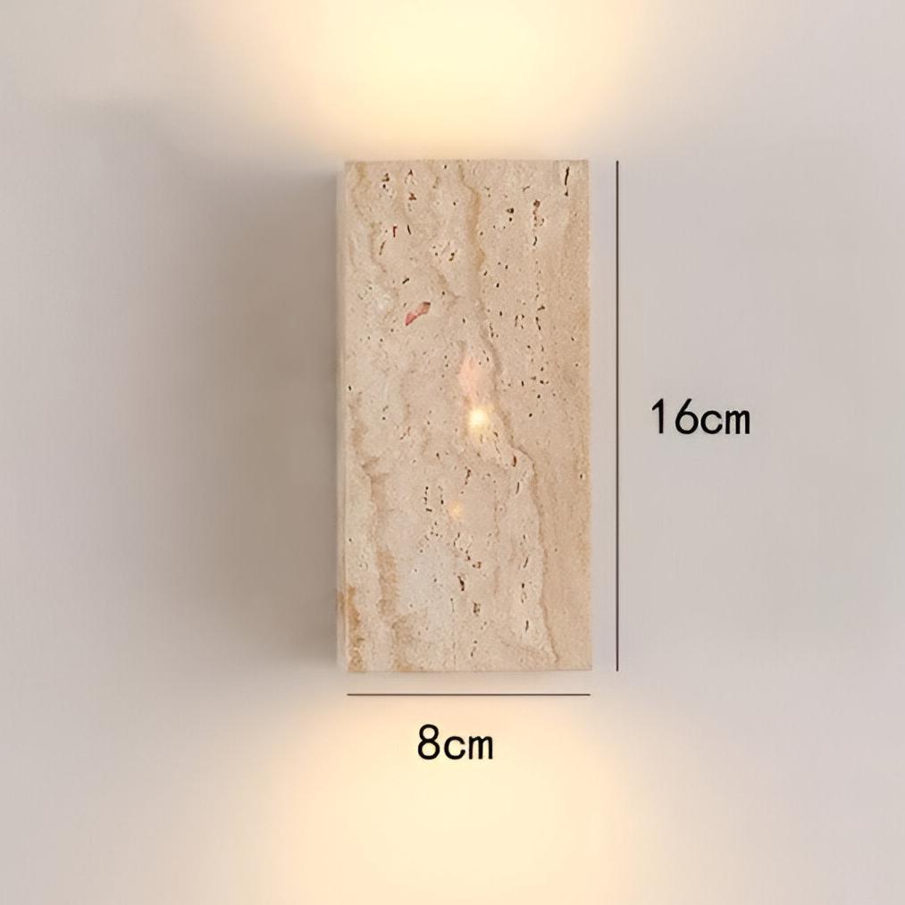 Außenlampe Travertin Stein Up Down LED IP65 3000K Fassade | Sansoti