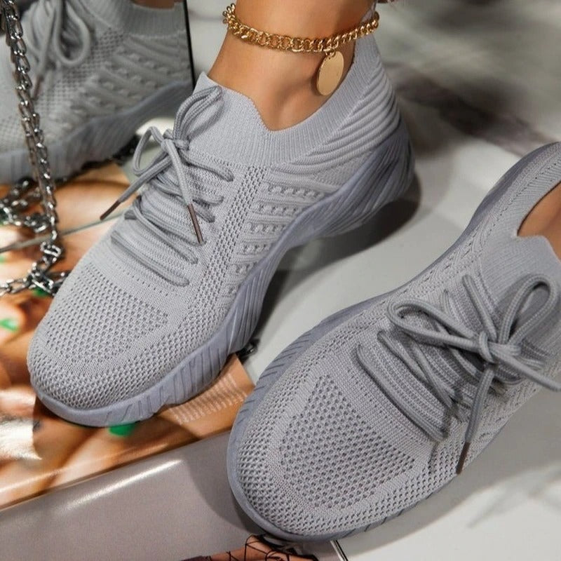 Damen-Sneaker aus Nylon und Baumwolle Luftiges Fußbett Knöchelstütze Casual Sport Arbeit Freizeit Markant Elegant Komfortabel | Sansoti
