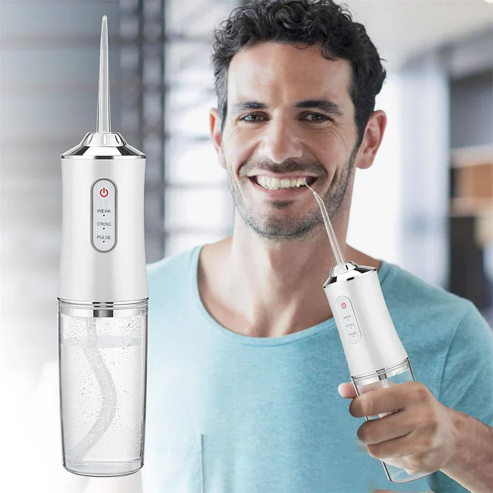 Draagbare Monddouche Oplaadbaar 4 Drukstanden Waterflossing Tandverzorging Thuis Onderweg Draadloos Compact | Sansoti