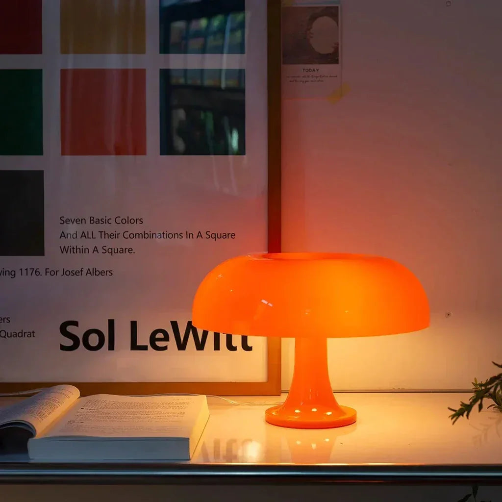 Table Lamp Retro Mushroom Italian Design PVC 28cm Warm Light | Sansoti
