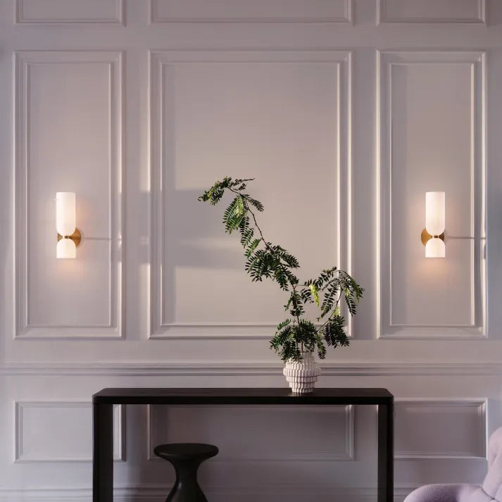 Doppelte Wandleuchte Glas Eisen Moderne Wandbeleuchtung Flur Schlafzimmer Wohnzimmer E12 | Sansoti