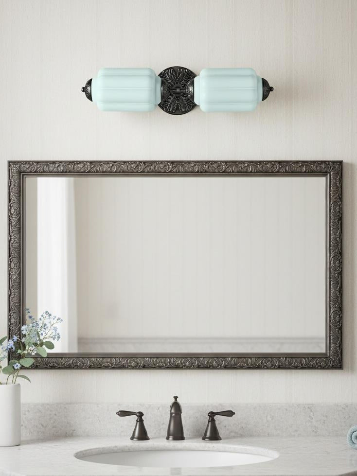 Applique murale vintage en verre modèle horizontal Eloise source lumineuse pour salon et couloir | Sansoti