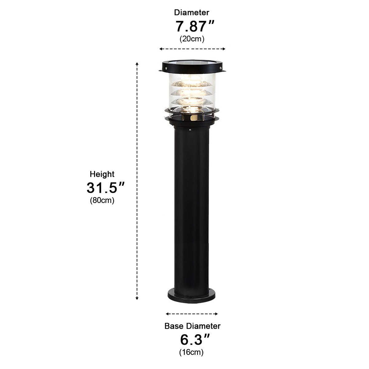 Lampe LED sur pied en forme de cylindre superposé, noire et bronze, éclairage de chemin de jardin IP65 étanche, éclairage extérieur pour allée de jardin | Sansoti