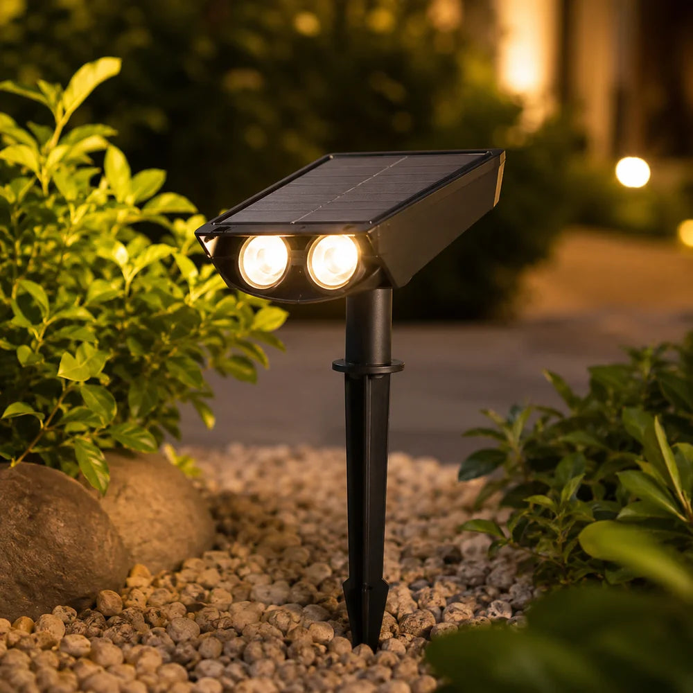 Solar-Powered Garden Spotlights LED Set with Adjustable Lens, IP65 Waterproof Outdoor Lighting for Garden, Lawn, and Patio | Sansoti