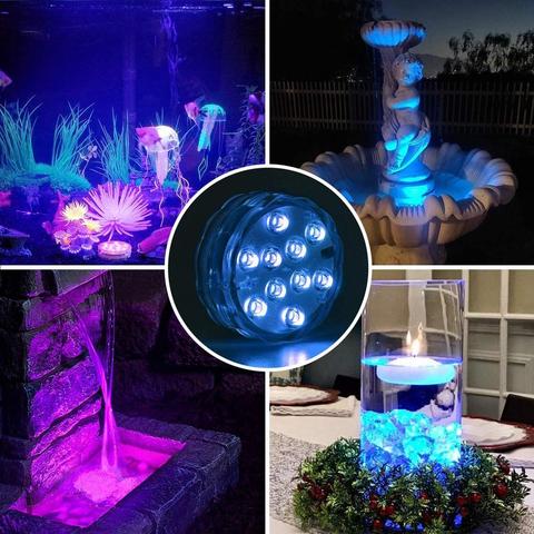 Underwater LED Light IP68 Waterproof with Remote Control 16 Colors for Swimming Pools Ponds Fountains Aquariums | Sansoti