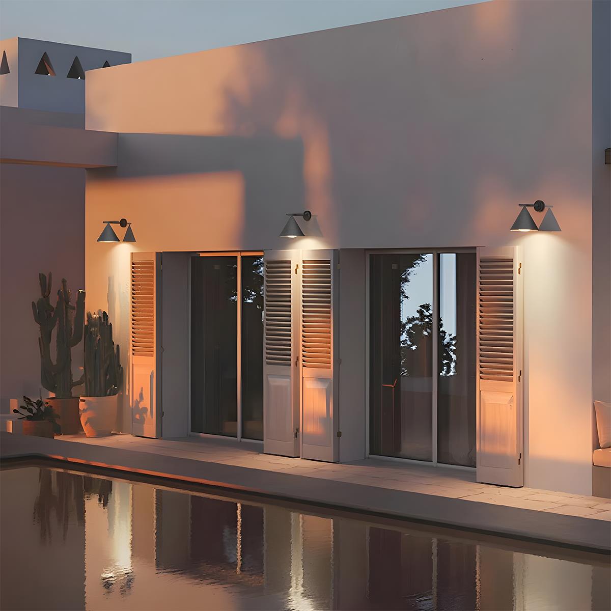 Outdoor wall light LED Waterproof Clock-shaped Metal Acrylic 3000K IP54 Anthracite Gold Veranda Front door Outdoor lighting | Sansoti