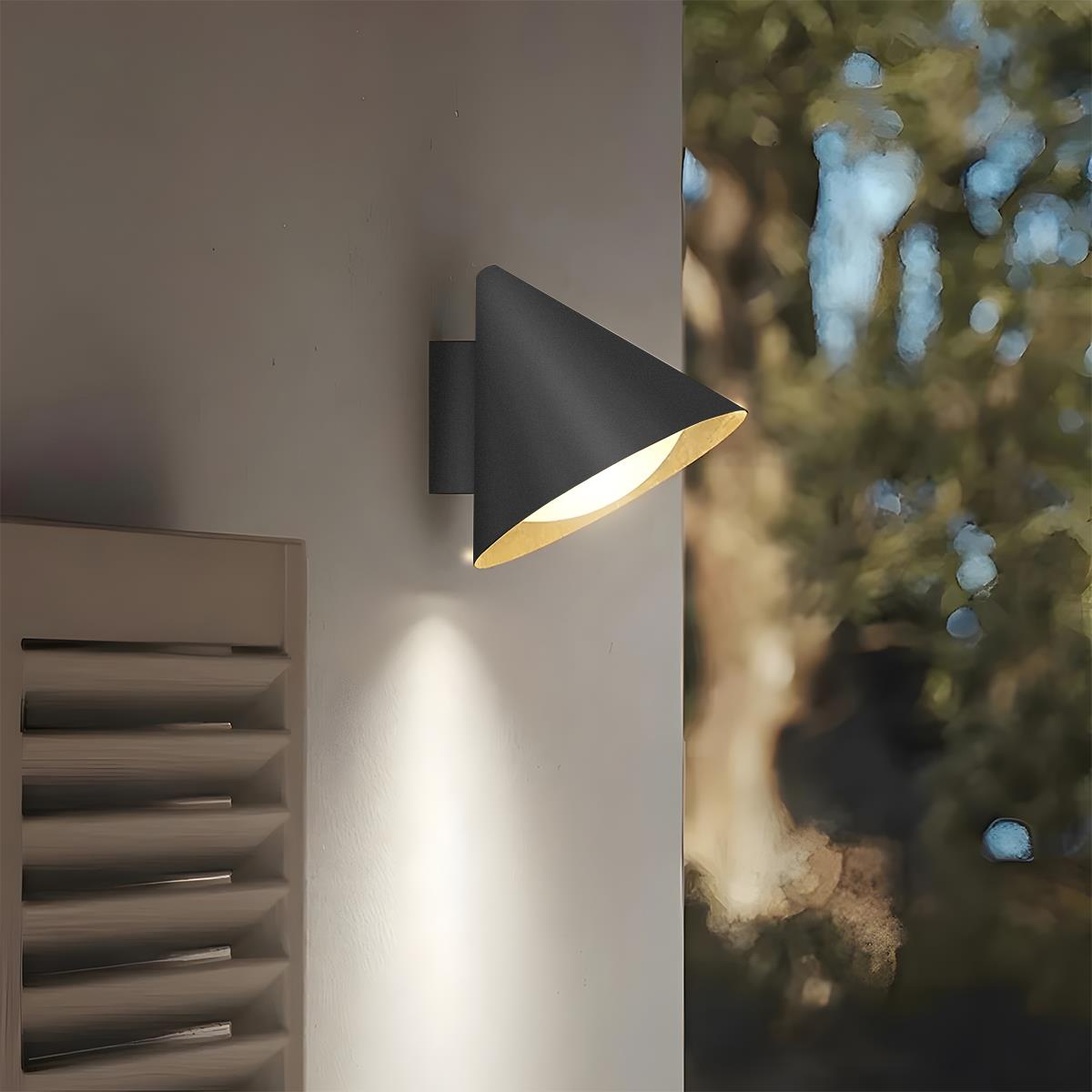 Outdoor wall light LED Waterproof Clock-shaped Metal Acrylic 3000K IP54 Anthracite Gold Veranda Front door Outdoor lighting | Sansoti