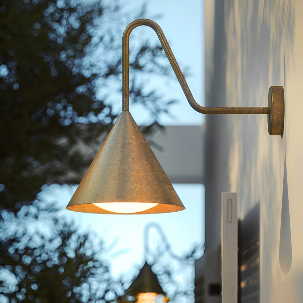 Buitenwandlamp LED Waterdicht Klokvorm Metaal Acryl 3000K IP54 Antraciet Goud Veranda Voordeur Buitenverlichting | Sansoti