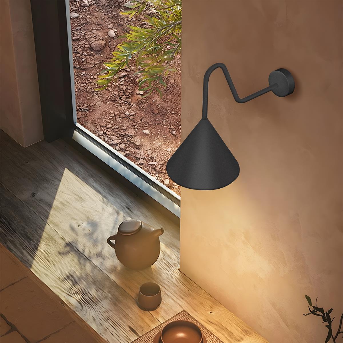 Outdoor wall light LED Waterproof Clock-shaped Metal Acrylic 3000K IP54 Anthracite Gold Veranda Front door Outdoor lighting | Sansoti