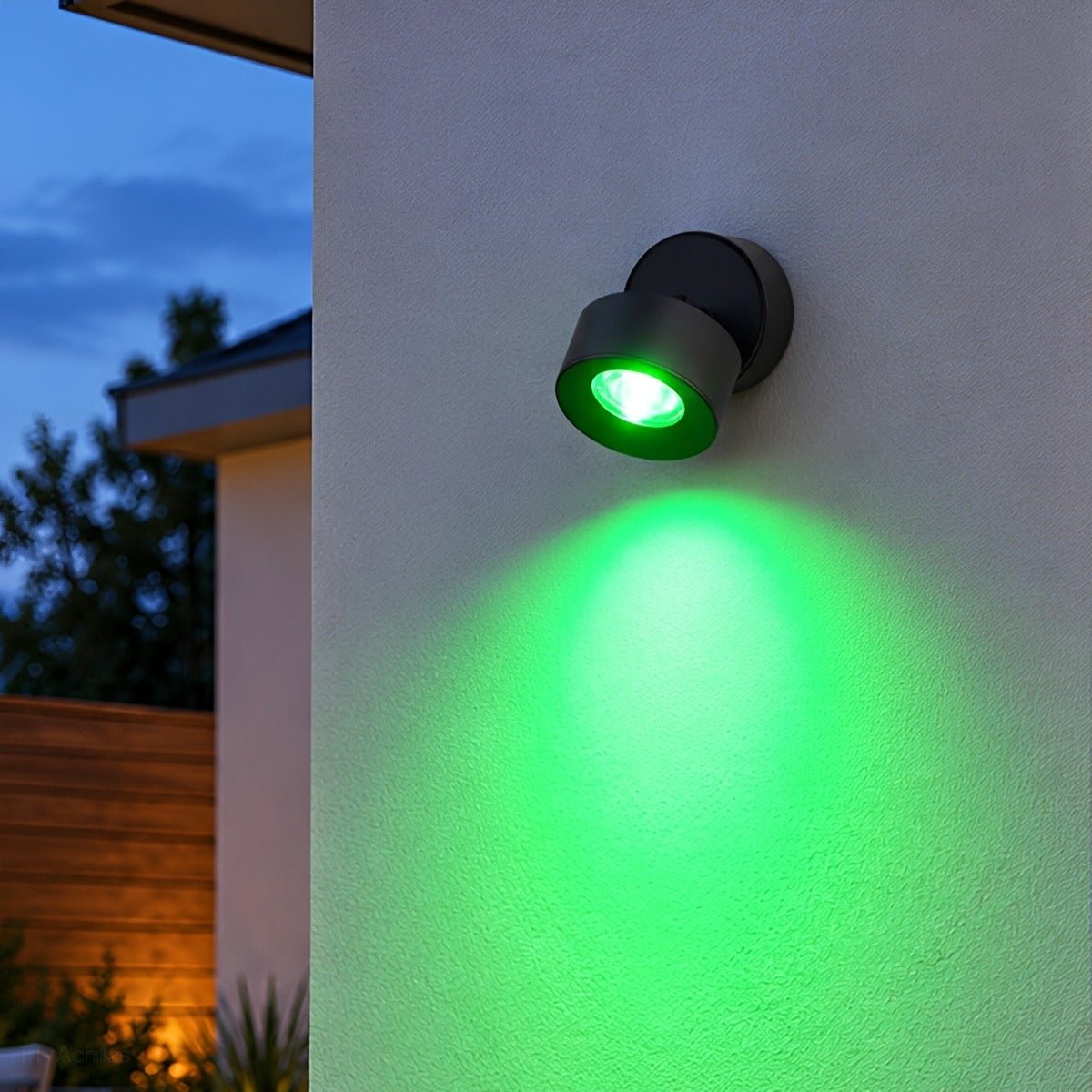 Adjustable Round Black LED Outdoor Lamp Waterproof IP65 Wall Lighting for Veranda, Garden, and Patio 360° Rotatable | Sansoti
