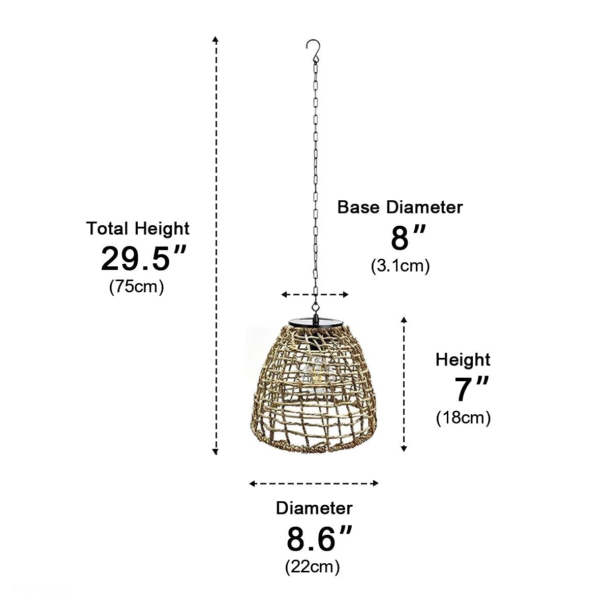 Hanging Outdoor Solar Lantern, Bell-Shaped, Waterproof IP44 LED Garden Lighting for Patio, Veranda, and Garden | Sansoti