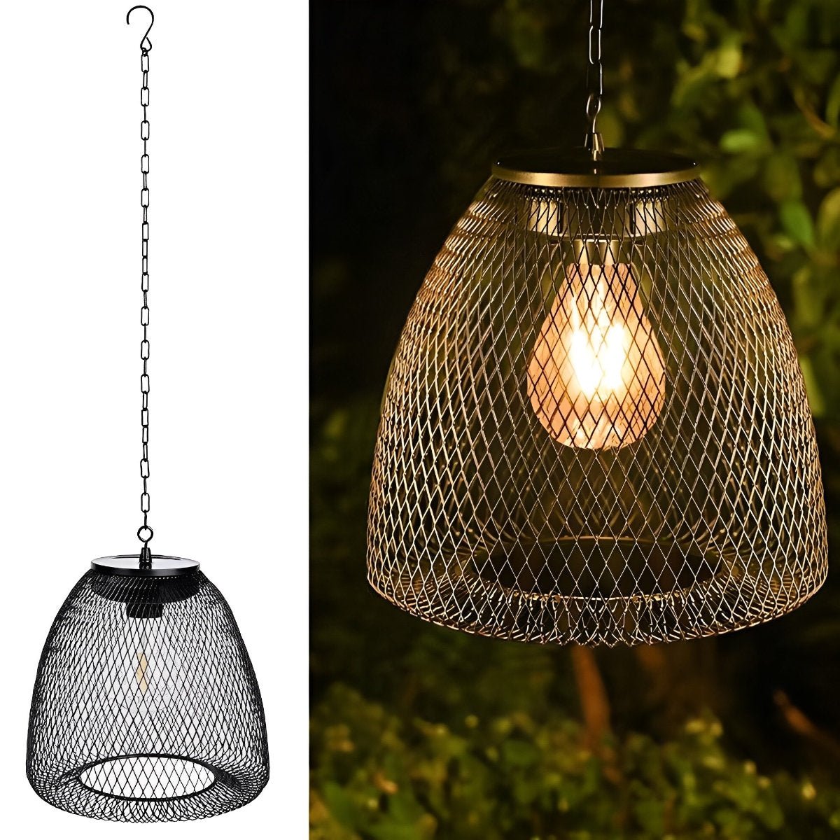 Hanging Outdoor Solar Lantern, Bell-Shaped, Waterproof IP44 LED Garden Lighting for Patio, Veranda, and Garden | Sansoti