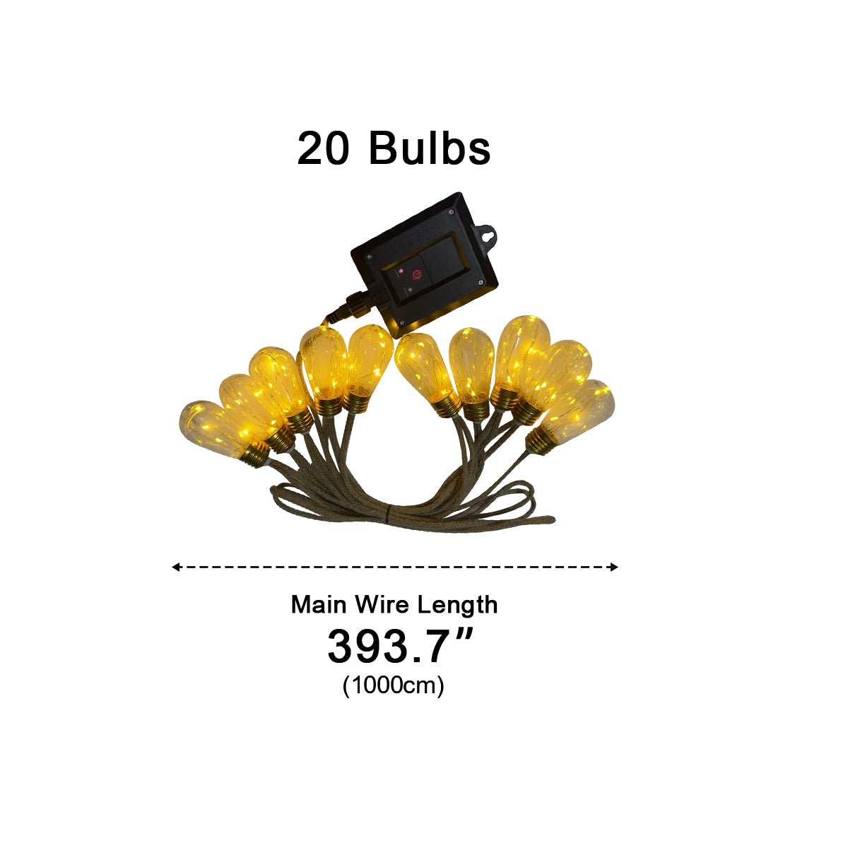 Solar Lights String Lights 9.5m Waterproof IP55 Warm White LED Retro Ambient Lighting Garden Patio Outdoor | Sansoti