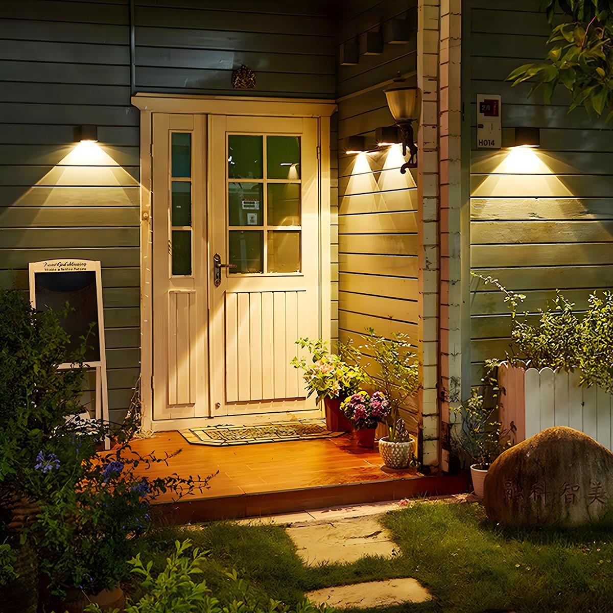Buitenwandlamp LED Up & Down Zwart Wit Waterdicht Aluminium Gevel Verlichting Buiten Terras Tuin Entree | Sansoti