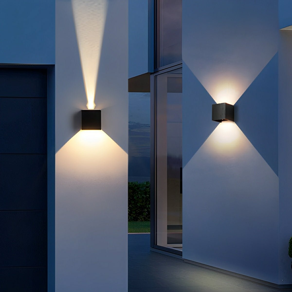 LED-Außenwandleuchte Up & Down Schwarz Weiß Wasserdichtes Aluminium für Fassaden-, Außen-, Terrassen-, Garten- und Eingangsbeleuchtung | Sansoti