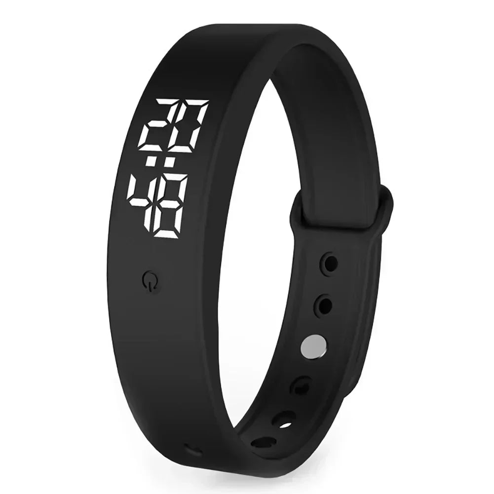 Digitales Sportarmbanduhr, wasserdicht, mit Vibrationsalarm, Silikonarmband, Temperaturmessung, LED-Display, multifunktional | Sansoti