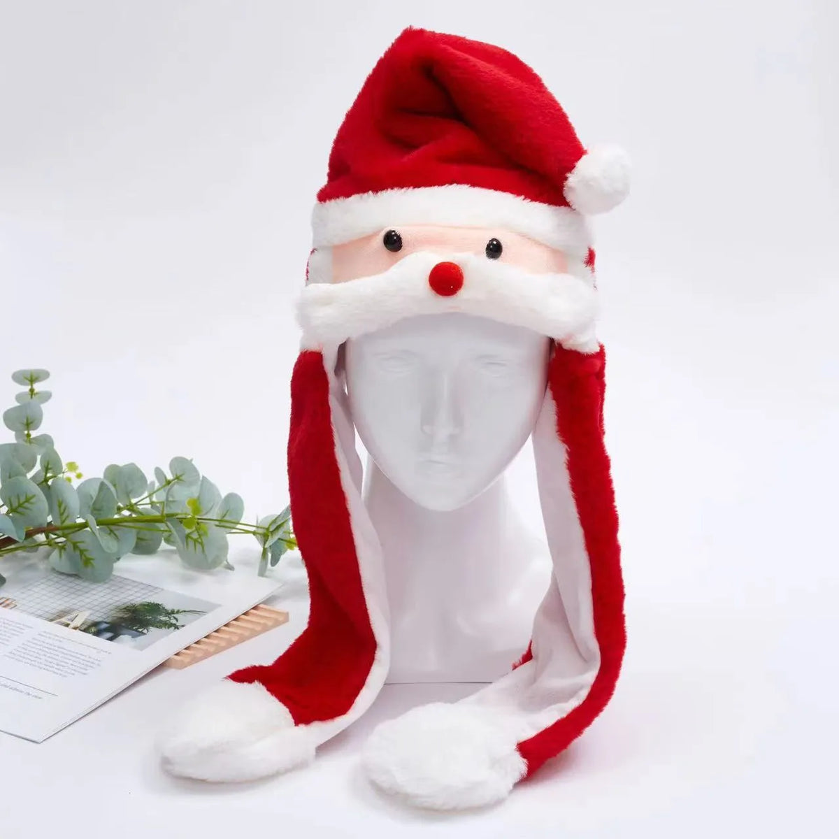 Interactive plush hat with moving ears – soft headwear for parties, cosplay and fancy dress | Sansoti