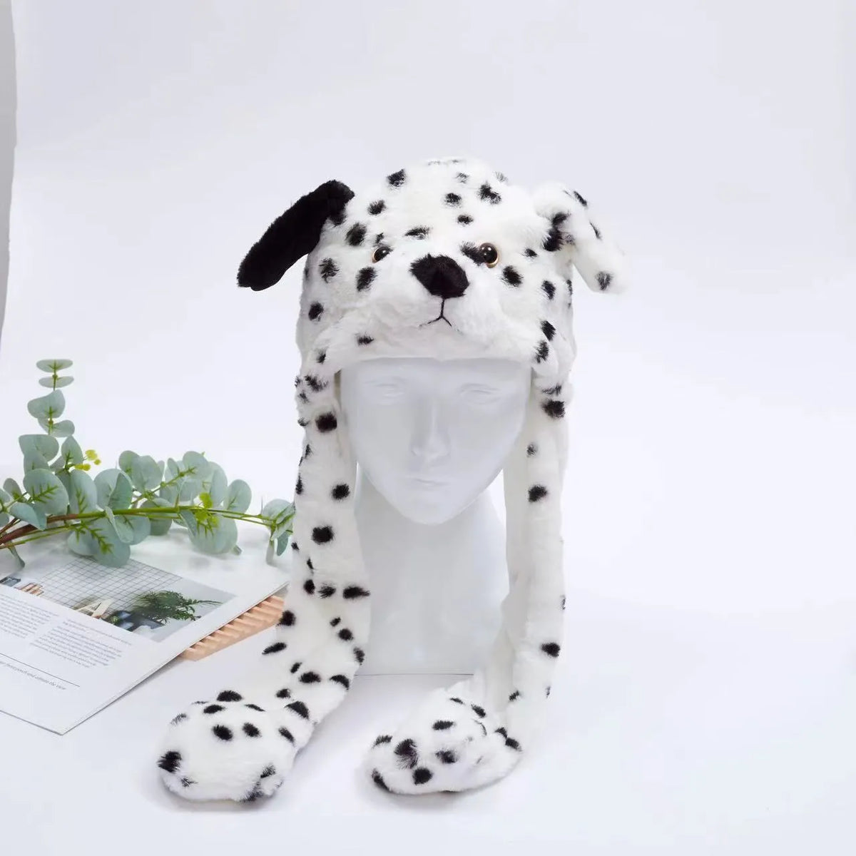 Interactive plush hat with moving ears – soft headwear for parties, cosplay and fancy dress | Sansoti