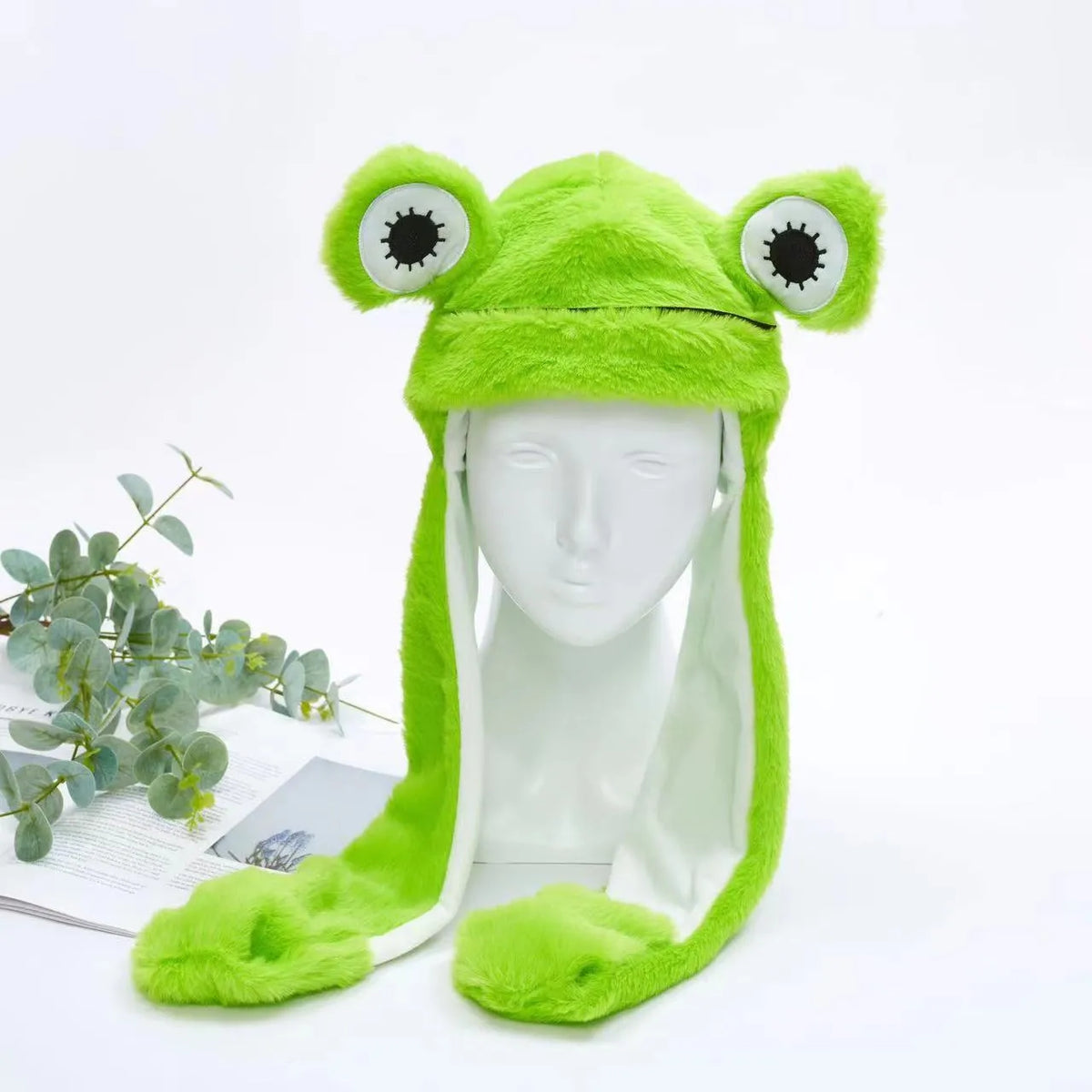 Interactive plush hat with moving ears – soft headwear for parties, cosplay and fancy dress | Sansoti