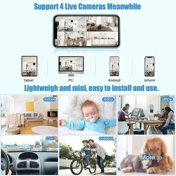 Mini Wireless Magnetic Security Camera with Livestream Audio Video Night Vision WiFi for Indoor and Outdoor Use | Sansoti