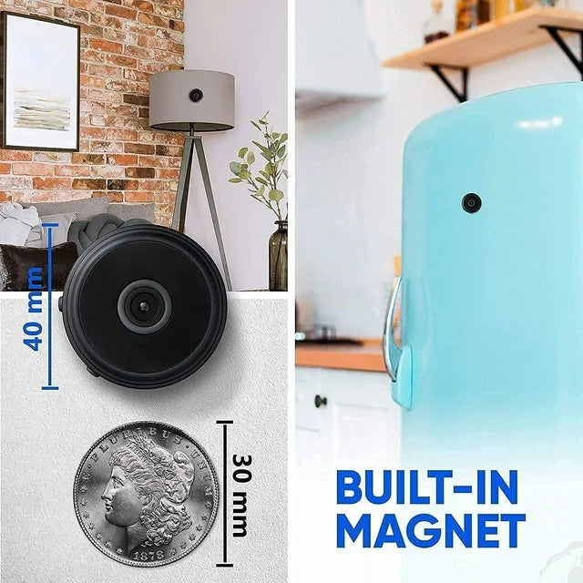 Mini Wireless Magnetic Security Camera with Livestream Audio Video Night Vision WiFi for Indoor and Outdoor Use | Sansoti