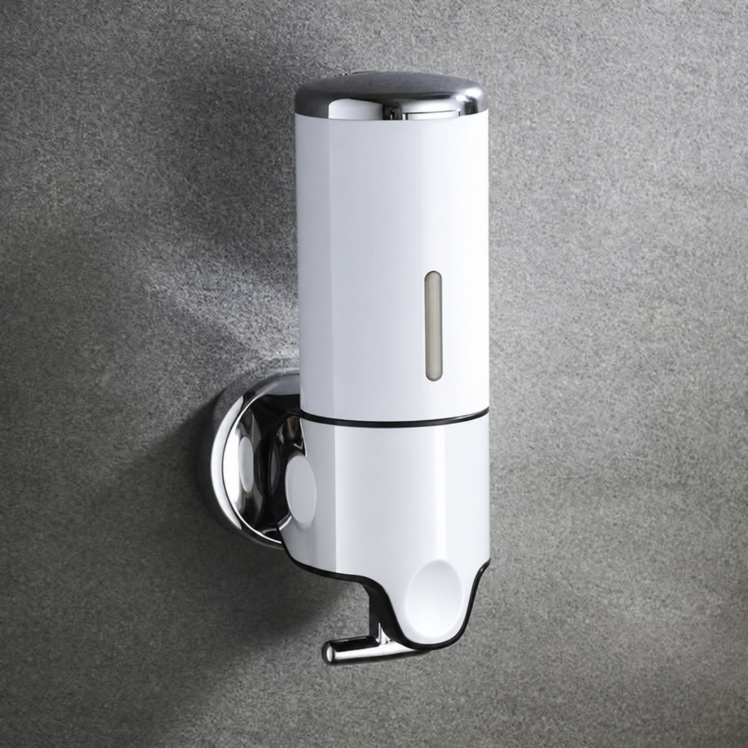 Wall-Mounted Stainless Steel Soap Dispenser 500ml – Pump Bottle for Bathroom and Shower – Hygienic Soap Storage System | Sansoti
