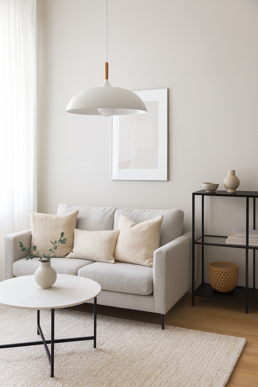 Pastelowa lampa wisząca z aluminium i drewna, retro, kopuła, kula E27, pokój dziecięcy, salon | Sansoti