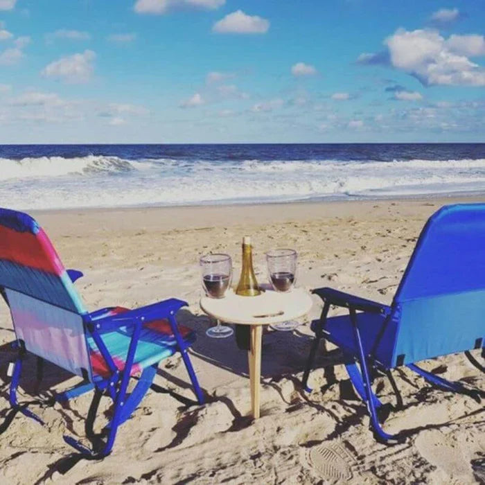 Foldable Wooden Picnic Wine Board for Garden Park Beach Camping Outdoor Portable Wine Holder Table | Sansoti