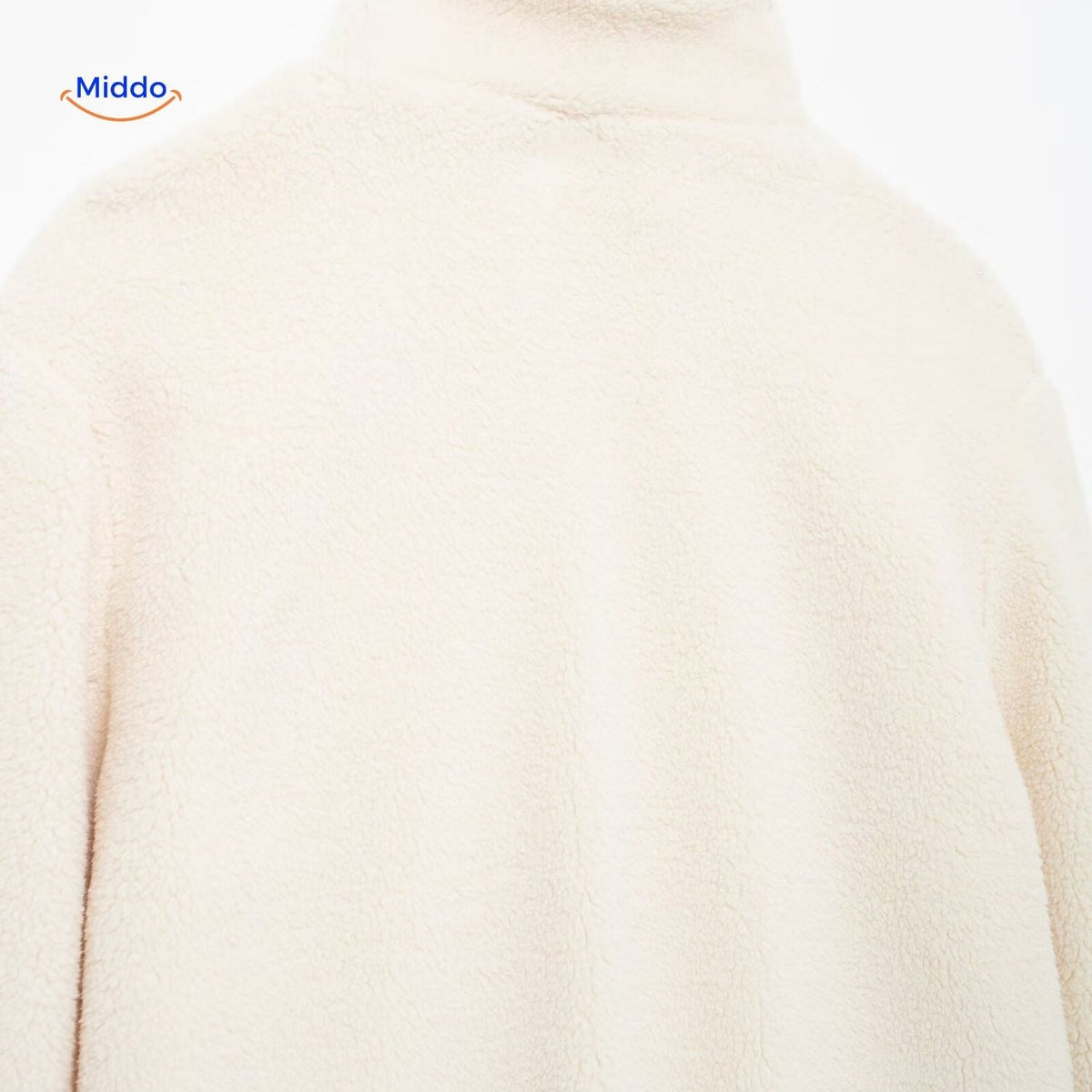 Teddy Winterjas Dames met Hoge Kraag - Zachte Lamswol Imitatie Jas - Beige Bruin Khaki - Warm Wintermodel | Sansoti