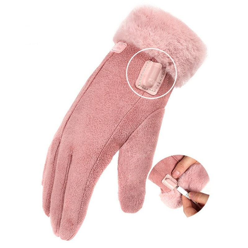 Gants chauffants pour femmes avec batterie rechargeable et doublure polaire, gants d'hiver compatibles avec les écrans tactiles | Sansoti