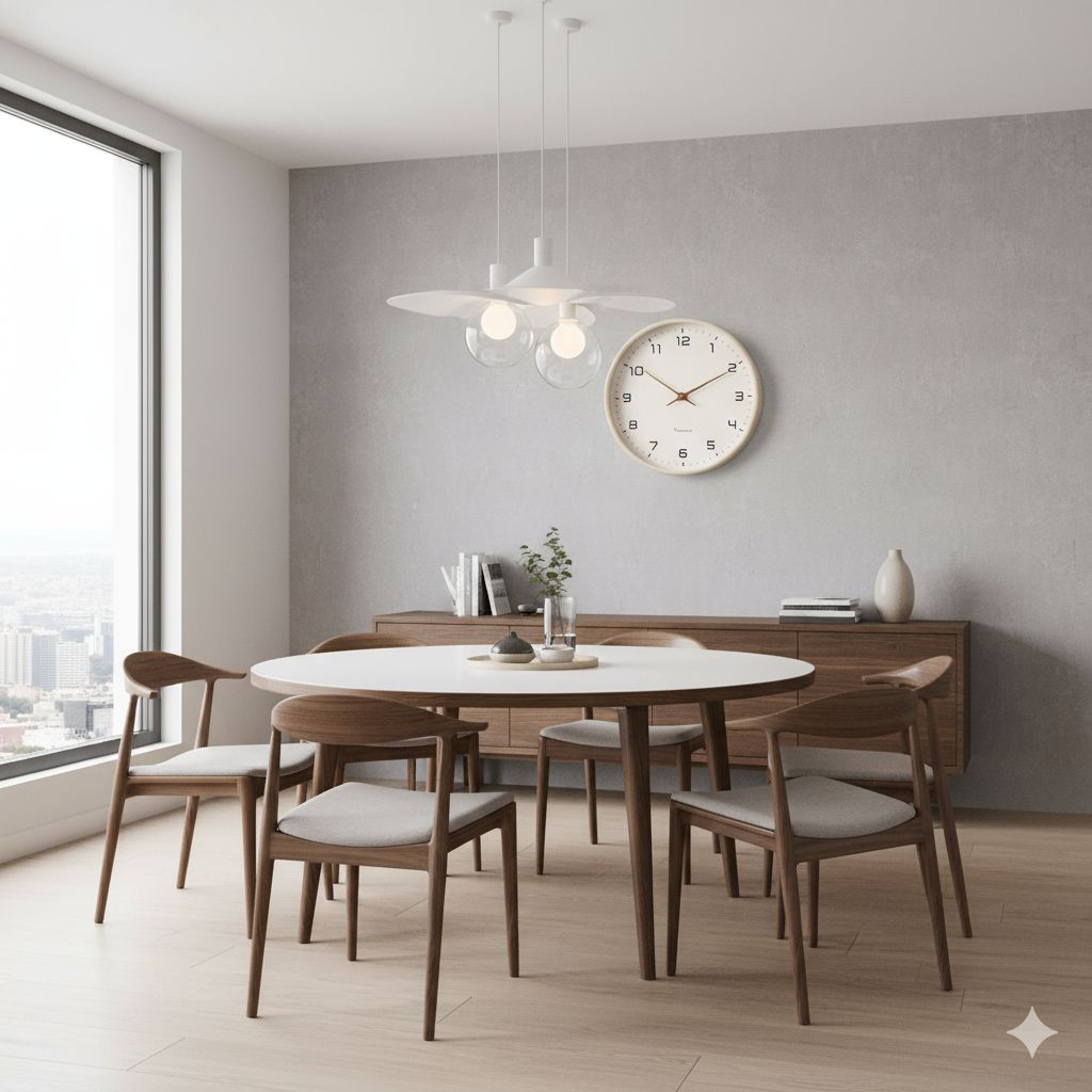 Wooden Wall Clock Scandinavian Minimalist Silent 25cm 30cm Round | Sansoti