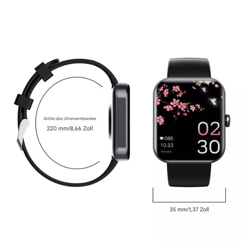 Smartwatch mit Gesundheitsmessung Herzfrequenzmesser Blutdruck Sauerstoffniveau Schwarz Rosa | Sansoti