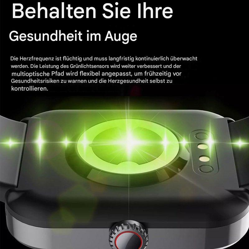 Intelligente Smartwatch mit nicht-invasiver Blutzuckermessung – Gesundheitstracker für Herzfrequenz, Blutdruck und Sauerstoffsättigung | Sansoti