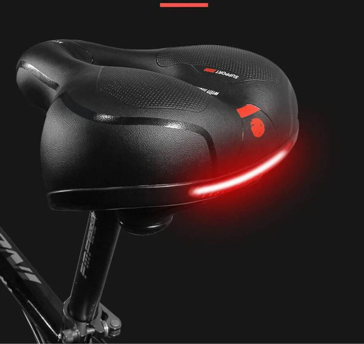 Selle de vélo avec amortisseur, ergonomique, confortable, noire, pour longues sorties, respirante et étanche | Sansoti