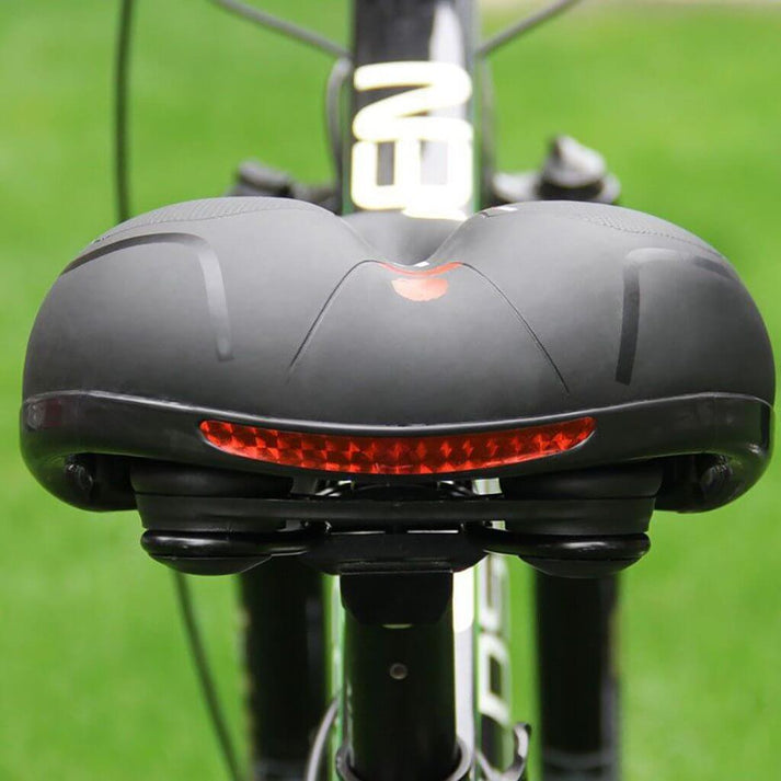 Selle de vélo avec amortisseur, ergonomique, confortable, noire, pour longues sorties, respirante et étanche | Sansoti