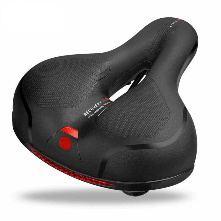 Selle de vélo avec amortisseur, ergonomique, confortable, noire, pour longues sorties, respirante et étanche | Sansoti