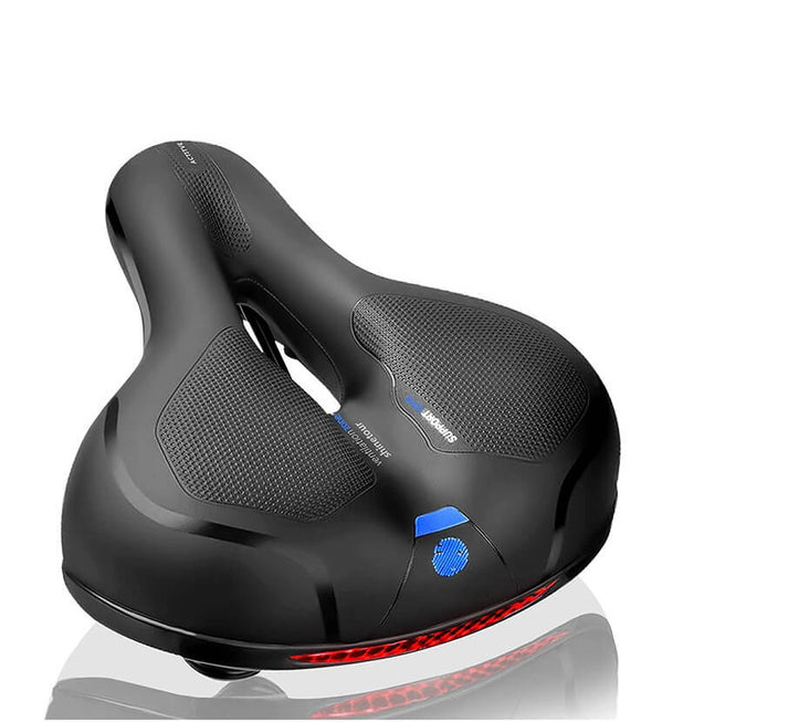 Selle de vélo avec amortisseur, ergonomique, confortable, noire, pour longues sorties, respirante et étanche | Sansoti