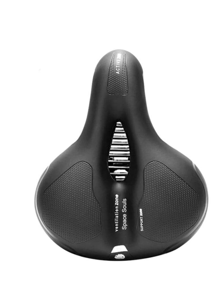 Fahrradsattel mit Stoßdämpfung Ergonomisch Komfort Schwarz für Lange Fahrten Atmungsaktiv Wasserdicht | Sansoti