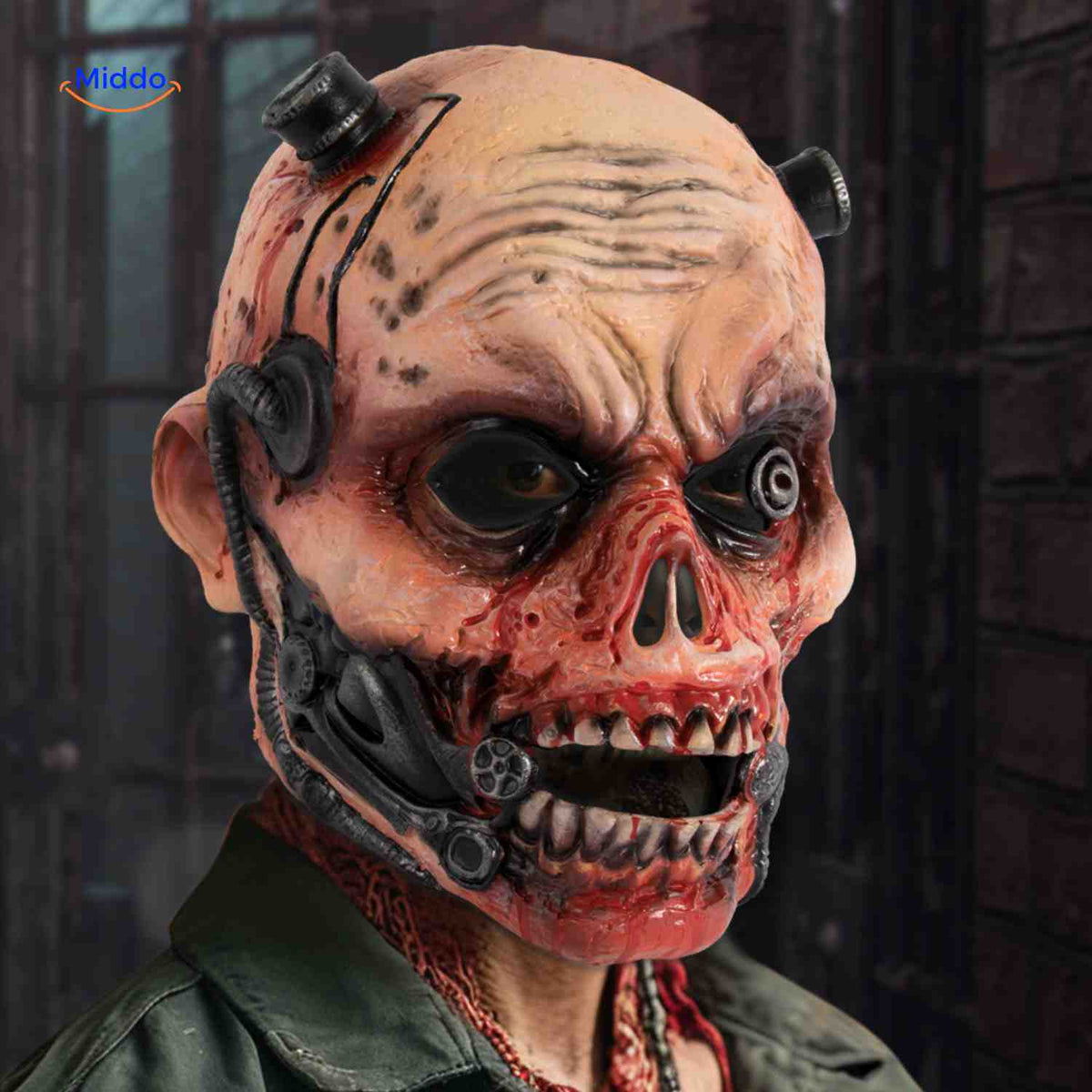 Horror Masker Cyborg-Zombie | RP-Schuim 24x25cm | Comfortabel Ademend | Halloween Kostuum Accessoire | Sansoti