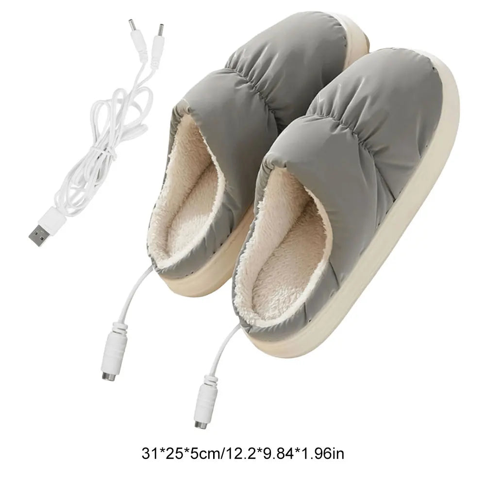 Heated Slippers with USB Connection, Electric-Lined Plush Slippers for Warm Winter Feet at Home | Sansoti