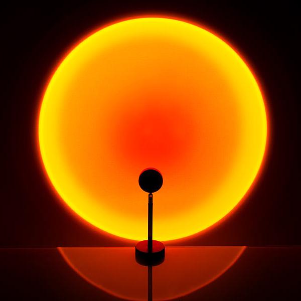 LED Sunset Lamp with 16 Color Modes and 360° Rotatable Head for Ambient Lighting | Sansoti